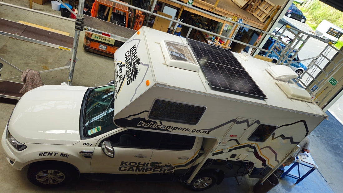 Campervan solar panel installation for Kohi Campervans